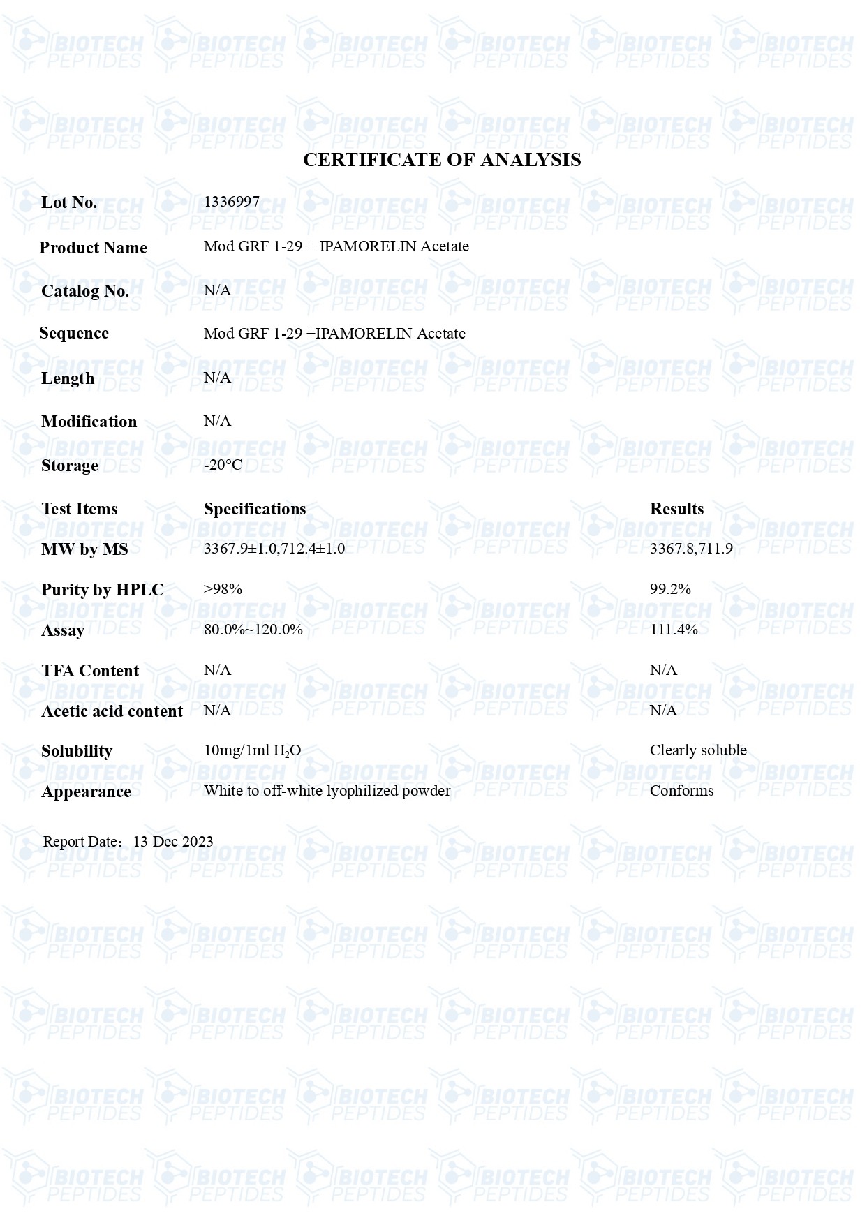 Mod-GRF-1-29-Ipamorelin-10mg-COA